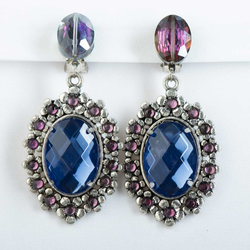 BRANIC JEWELRY Minđuše sa plavim kristalima Violet