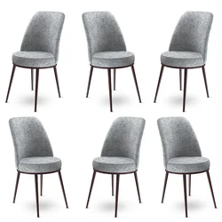 Hanah Home Set 6 trpezarijskih stolica Dexa Sivo-Braon