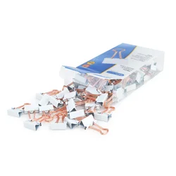 Foldback sponke 19mm bela/rose gold 80/1 Rapesco 1508