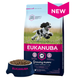 Eukanuba hrana za pse Growing Puppy Medium, 3kg, za štence srednjih pasmina