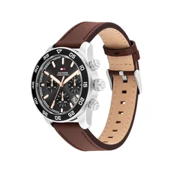 TOMMY HILFIGER Analogna ura 85 rjava/črna/srebrna