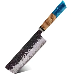 Damaskasti kuhinjski nož AI-37542 - Nakiri / Plava KP37542