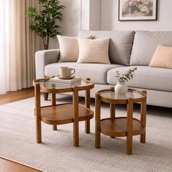 Hanah Home set od 2 umetnutih stočića Alaska 2, orah