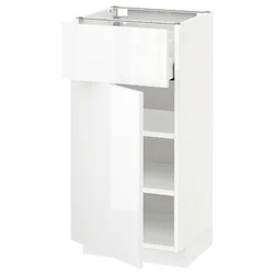 METOD / MAXIMERA Podni element s fiokom/vratima, bela/Ringhult bela, 40x37 cm