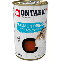 Ontario Cat pijača s koščki lososa 135 g