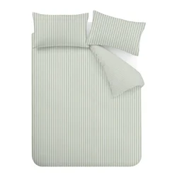 Zelena enojna posteljnina 135x200 cm Epping Textured Stripe – Catherine Lansfield