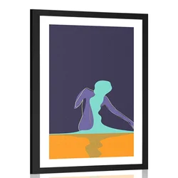Plakat s paspartujem skrivnostna ženska - 60x90 black