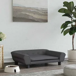 Krevet za pse tamnosivi 70 x 48 x 22 cm baršunasti