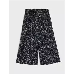 Sinsay - Viskozne wide leg pantalone sa cvetnim dezenom - crno