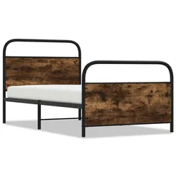 Vidaxl Posteljni okvir brez vzmetnice 100x190 cm dim. hrast inž. les