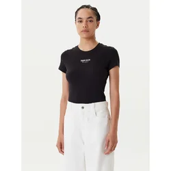 Tommy Jeans Majica ESSENTIAL črna/bela