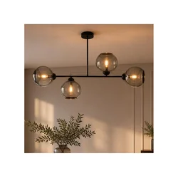 Brilagi - Plafonski luster DIOR 4xE27/60W/230V crna/zadimljeno-siva