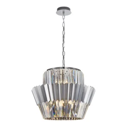 Luster na lancu DONNA 12xE14/40W/230V, prečnik 55 cm, mat hrom