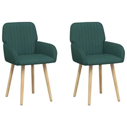 Trpezarijske stolice 2 pcs Tkanina Tamnozelena