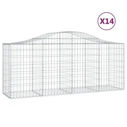 Lučne gabionske košare 14 kom 200x50x80/100cm pocinčano željezo