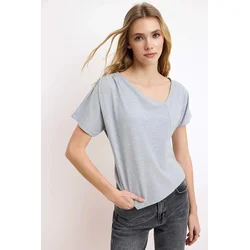 Trendyol Milla Ženska majica TWOSS26TS00059, Siva