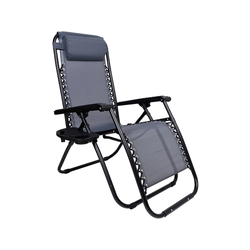 Stolica-ležaljka 162x64x110 cm, siva