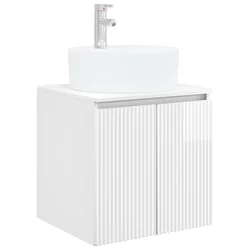 Umivaonik s policom Bijela visokog sjaja 49,5 x 44,5 x 65 cm