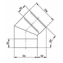 PRODMAX 140 Koleno 45° polno /0,6 mm nerjaveče jeklo