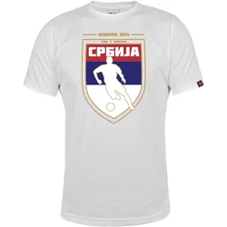 011Shop Muška majica kratkih rukava, Srbija štit svi u napad EP 2024, Bela