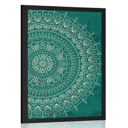 Plakat ročno naslikana Mandala - 40x60 silver