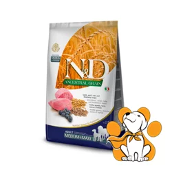 N&D Ancestral Grain Adult Medium & Maxi Lamb & Blueberry 12kg, Suva Hrana za Pse