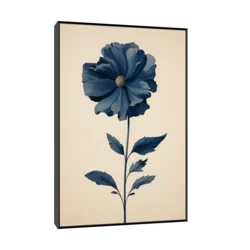 Canvas Slika na platnu Plavi cvet 60x90cm, Sa ramom, Crni