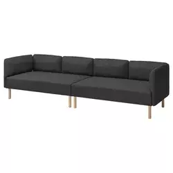 LILLEHEM Modularna sofa 4-sed, Gunnared/tamnosiva drvo