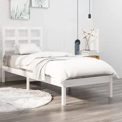Okvir za krevet od masivnog drva bijeli 75 x 190 cm mali
