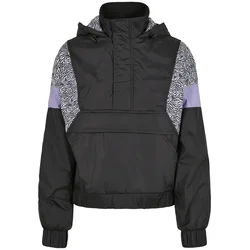 Womens AOP Mixed Pull Over Jacket Black/Zebra