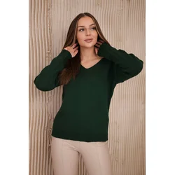 V-neck sweater dark green