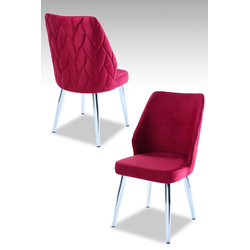 Hanah Home Set stolica Pufi, 48x90x43 cm, 2 komada, Crvene