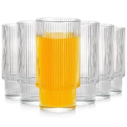 shumee 6x kozarci z žlebovi za vodne pijače Set 320 ml kozarcev