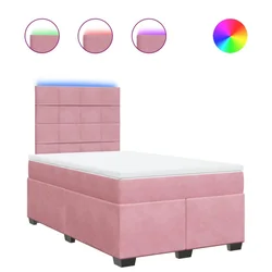 Vidaxl Box spring postelja z vzmetnico roza 120x200 cm žamet