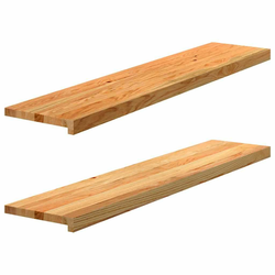 Prozorske klupice 2 kom svijetlosmeđe 120x25x2 cm masivne hrast