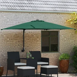 Vrtni suncobran Zelena 248,5 x 247,5 x 160 cm Poliester i čelik