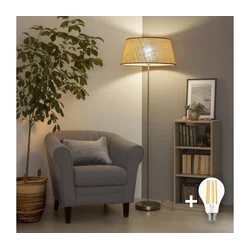 Brilagi - LED Stojeća lampa CERIA 1xE27/40W/230V prečnik 50 cm bež/mat hrom