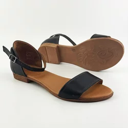 LP Fashion Ženske kožne sandale, Crne