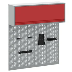 Set ormara za alate 3 pcs Crvena Čelik s prahom premazan