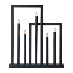 Eglo 410952 - Božićni svećnjak FRAME 5xE10/3W/230V, crne boje