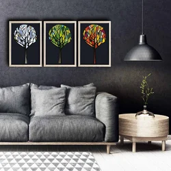 Wallity Dekorativne uramljene slike, 38x53cm, 3 komada, Šarene