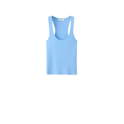 MANGO Top z naramnicami LAURA svetlo modra