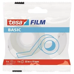 Tesa Basic lepilni trak z odvijalom, 15 mm x 33 m
