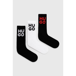 Čarape HUGO 3-pack za muškarce, boja: crna, 50518606