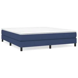 Vidaxl Posteljni okvir z vzmetmi moder 160x200 cm blago