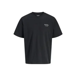 JACK & JONES Majica JJEARCHIVE črna / bela