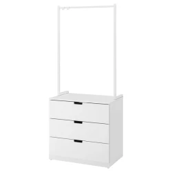 NORDLI Komoda s 3 fioke, bela, 80x192 cm