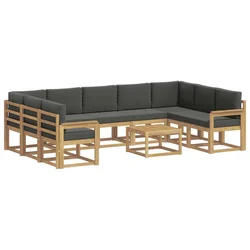 Set vanjskih sofa 10 pcs Bijela i antracit 59 x 59 x 37 cm