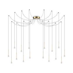Ideal Lux - LED luster na sajli LUCCIOLA, 16xLED/16W/230V, CRI 90, pauk, mesing