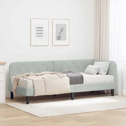 Kutni okvir kreveta Svijetlo siva 80 x 200 cm Baršun